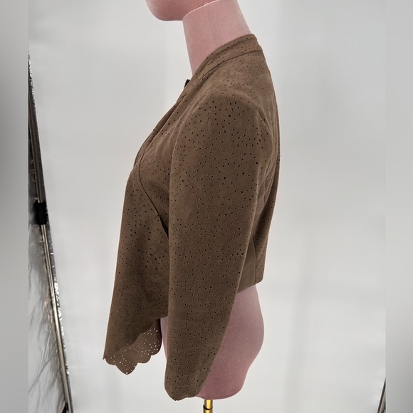 EUC BCBGMaxAzria Bri Perforated Faux Suede Jacket - Picture 9 of 13